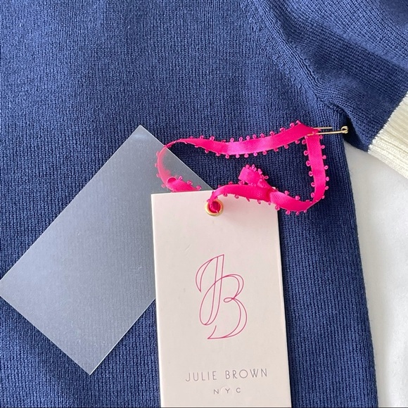 NWT Julie Brown NYC White/Navy Short Sleeve Top - Picture 10 of 12